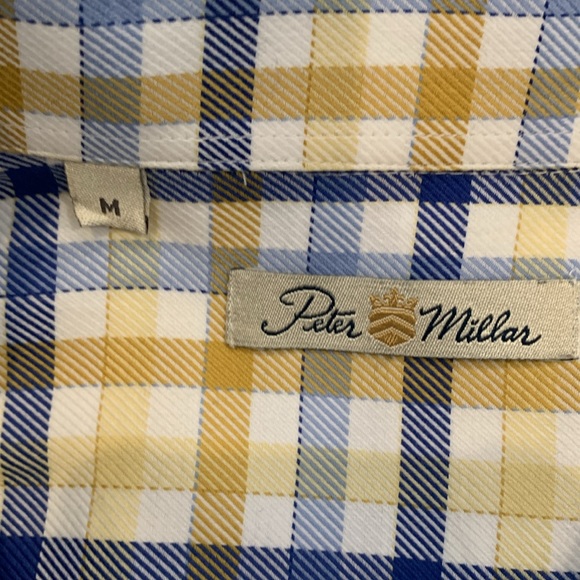 Peter Millar 100%Cotton Yellow & Blue Button-down, M - Picture 10 of 12